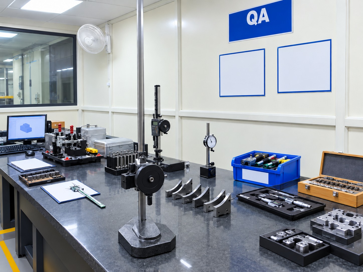 Quality-assurance workspace in the shared facility